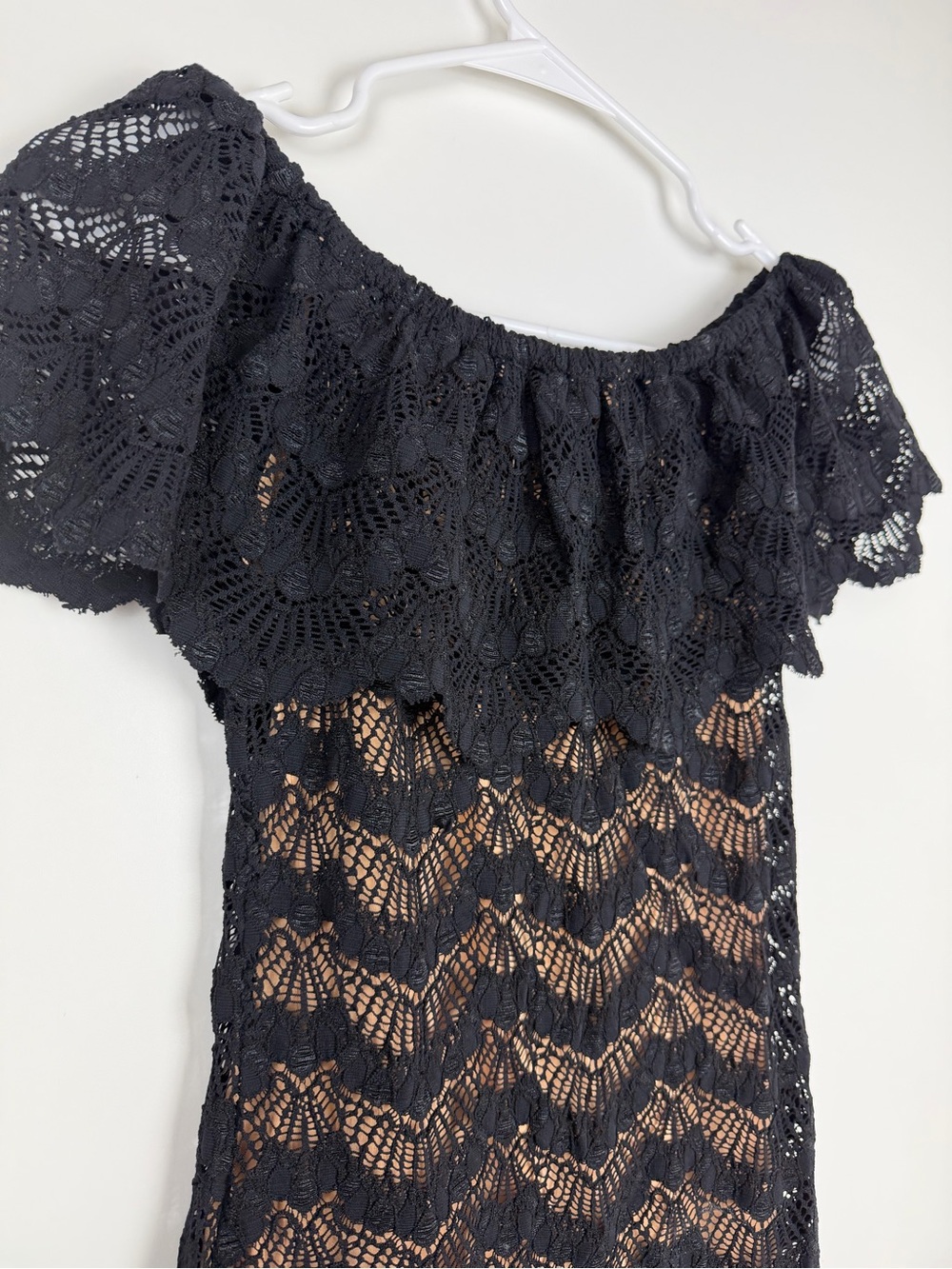 Nightcap Black Lace Dress with Nude Lining - Picture 8 of 9